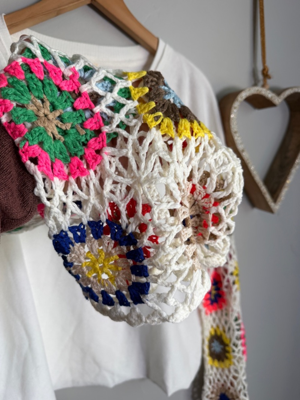 Umgee Ivory Crochet Sleeve Top Boho Floral Knit Sleeve Tee Lightweight LARGE - Picture 4 of 10